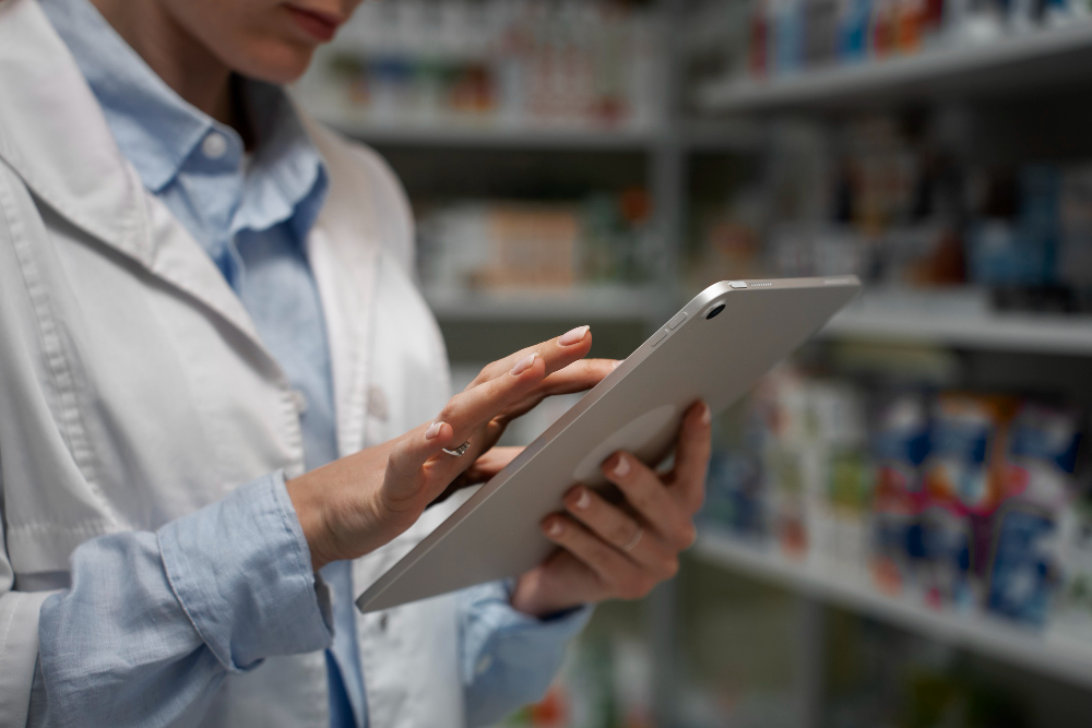 woman using a tablet