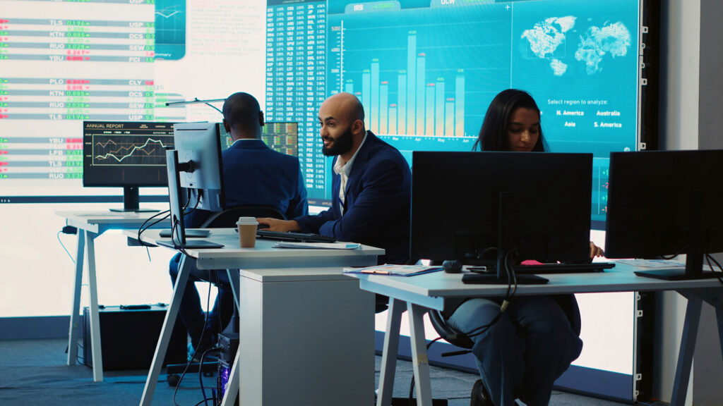 Forecast affiliates working in coworking space office